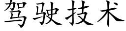 驾驶技术 (楷体矢量字库)