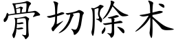 骨切除术 (楷体矢量字库)