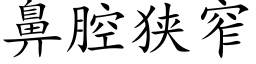 鼻腔狹窄 (楷體矢量字庫)